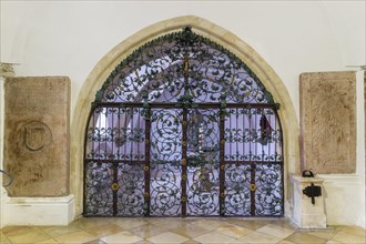 Intricate lattice wrought iron gate
