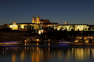 View on Prague Castle at night