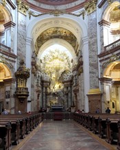 Interior of the Karlskirche with high altar
