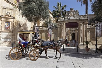 Horse carriage in front of Palazzo Vilhena