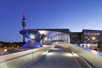 BMW World with television tower at the Olympiazentrum