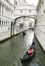 Gondolas under the Bridge of Sighs