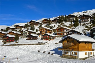 Bettmeralp mountain village in winter