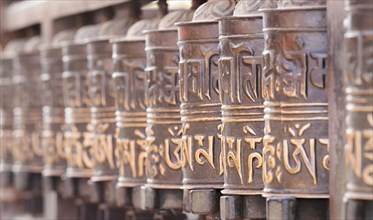 Prayer wheels at Swayambhunath temple