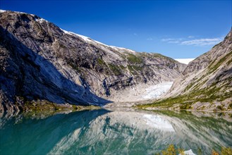 Glacier of the Nigardsbreen and glacier lake