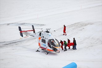 Rescue of an injured person with the helicopter