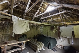 Living space in a medieval braided wall house