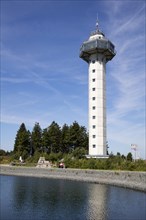 Hochheideturm with artificial lake as water reservoir