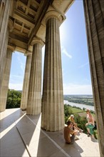 Pillars of the Walhalla with view to the Danube
