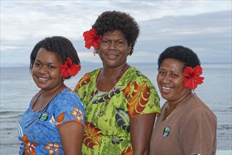 Fijian women smiling