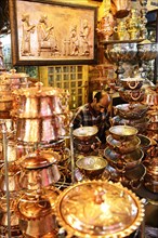 Copperworks in the bazaar under the arcades of Imam Square