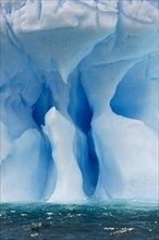 Blue wavy icebergs