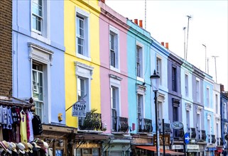 Colorful row of houses on Portobello Road