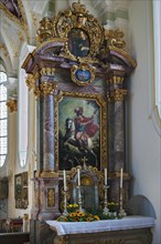 Side altar with portrait of Saint George