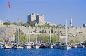 Boats in front of Bodrum Castle or St. Peter's Castle