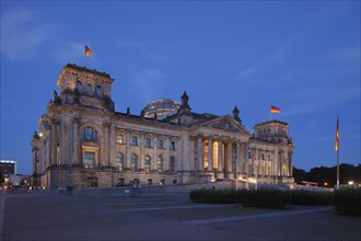Reichstag building at dusk