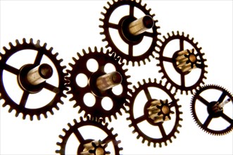 Cantered gears on a white background