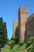 Wall and towers of castle Gradara