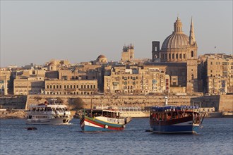 View from Sliema of Valletta and Marsamxett Harbor