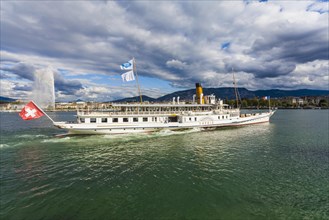 Historic steamer Savoie on Lake Geneva