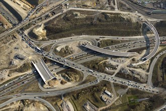 Aerial view, Autobahn A40, motorway, federal road B1