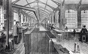 Cutting room in a steel spring factory