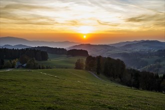 View of hilly landscape in autumn