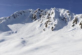 Snow-covered mountain Kleiner Rettenstein in winter