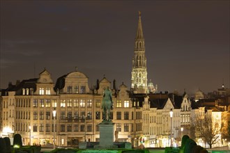 View from Mont des Arts to Town Hall and Lower Town
