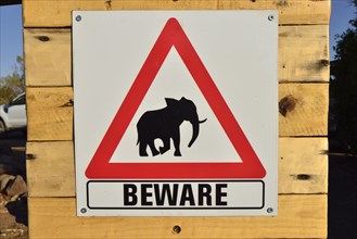 Warning sign for elephants