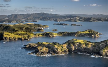 Aerial view of the Bay of Islands with islands