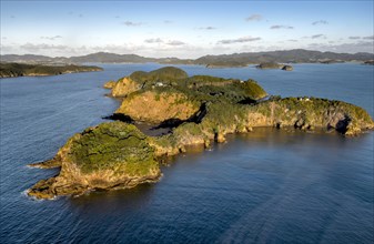 Aerial view of an island in the Bay of Islands