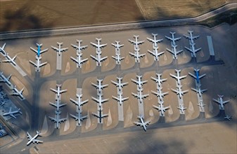 Aeroplanes parked at the airport