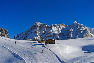 Ski slope in the ski area Alta Badia