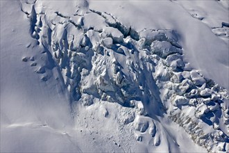Crevasses and seracs from above