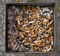 Full ashtray with cigarette butts