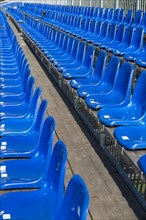 Blue plastic seats