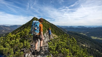 Hikers crossing the Blauberge mountains