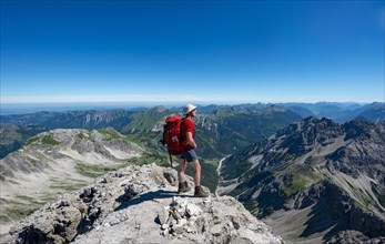 Hiker looks into the distance