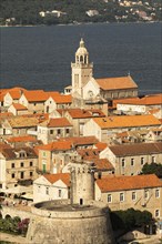 Old Town of Korcula at sunset