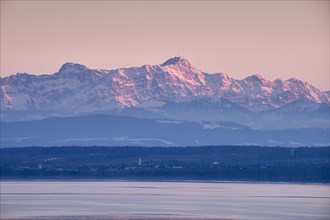 View over Lake Constance to the Appenzell Alps