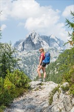 Hiker looks into the landscape