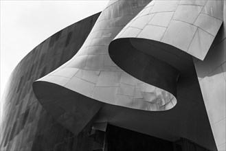 Curved exterior facade of the Museum of Pop Culture