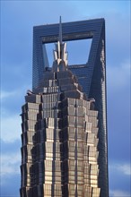 View from the Ritz-Carlton Hotel to the World Financial Center and the Jin Mao-Building in the district of Pudong