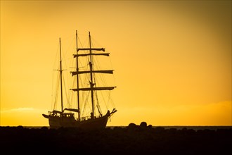 Barquentine Antigua at sunset