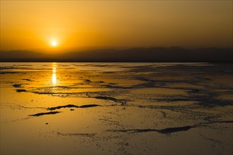 Sunset over the Lake Assal