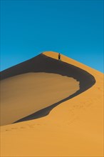 Woman on the the giant sanddune Dune 45