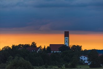 Parish church Sank Michael at sunset