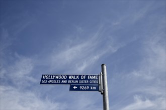 Street sign Hollywood Walk of Fame