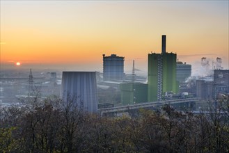 ThyssenKrupp Steel Hamborn site at sunrise
